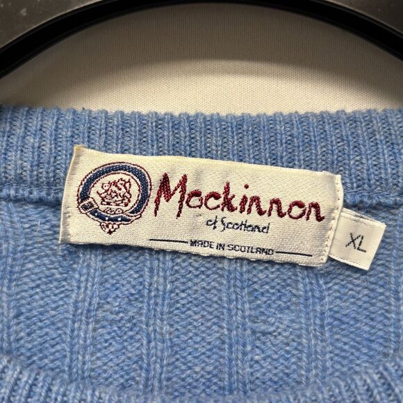 Mackinnon of Scotland Men 100% Wool Cable Knit Sweater Size XL X-Large D037 -26 - Picture 14 of 15